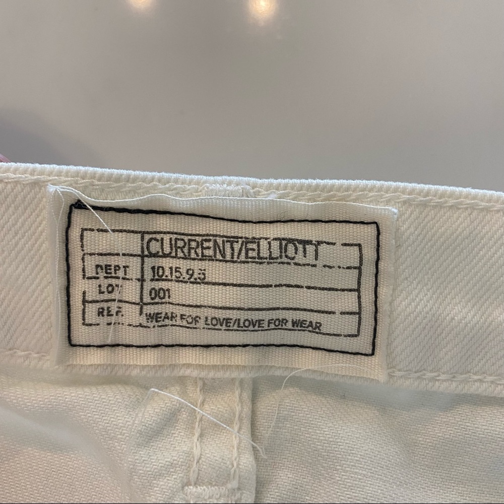 Current Elliott White Exposed Button Fly Flare Je… - image 3